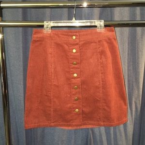 Charlotte Russe Brown corduroy mini NWOT